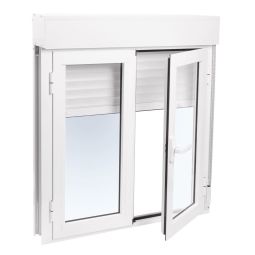 Ventana de aluminio practicable 116 x 100 cm con persiana