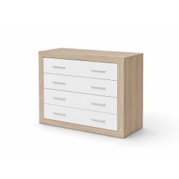 Comoda kiara de 4 cajones cambria y blanco 98x82 cm