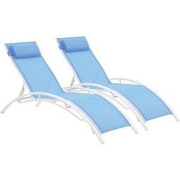 Conjunto de dos tumbonas de aluminio beauty - "phoenix" - azul