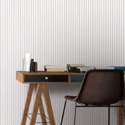 Revestimiento de pared palilleria MDF decorativo blanco 267x11,8cm
