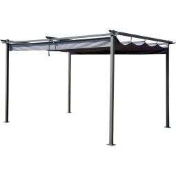 Pérgola con techo retráctil - 3 x 4 m - gris