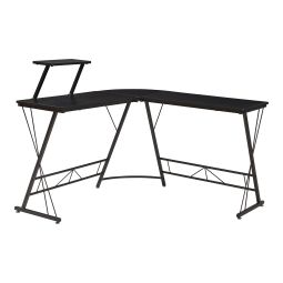 Escritorio esquinero Yremso forma de l 122x122x98cm negro [en.casa]