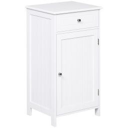 Armario de baño 43x34x77 cm mdf color blanco kleankin, hogar - baño