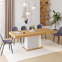 Mesa comedor extensible eden madera blanca - 160-200 cm