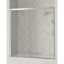 Mampara bañera de 1 fijo 1 puerta | cromo brillo 160cm
