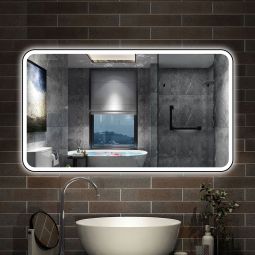 Aica espejo con luz 120x70cm,rectangular,antivaho y 3 colores ajustable