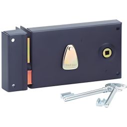 Cerradura horizontal negra epoxy 140x85 mm thirard con pestillo de media vu