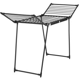 Tendedero plegable con asas laterales, 18 m de secado, negro