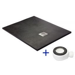 Plato de ducha negro ral 9005 75x170