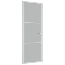 vidaXL puerta interior de vidrio y aluminio blanco mate 76x201,5 cm
