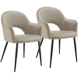 2 sillas de comedor aspecto terciopelo 57 x 61,5 x 87,5 cm gris topo