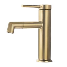 Grifo de lavabo dorado - caño giratorio 360° - mezclador de agua fría y cal