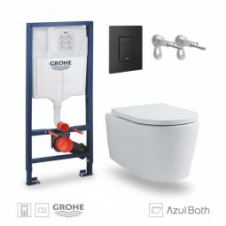 Pack grohe cisterna y pulsador even negro mate wc lia tornado azulbath