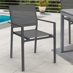 Sillas jardín olbia apilables lote de 6 gris antracita