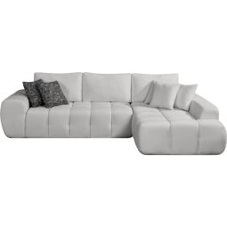 Sofá esquinero en l de tela estilo <<bubble>> <<sidonie>> - 4 plazas - gris
