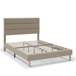 Cama tapizada aroma de 30 cm, 150x190 cm, beige