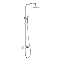 Conjunto de ducha monomando monza–níquel–rociadorø20–acero inox