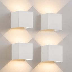 Nettlife aplique pared LED blanco 10x10 (4er-set)