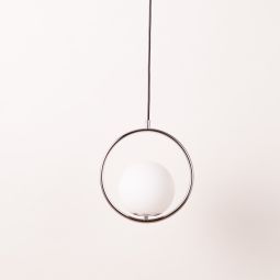 Lámpara coLGante de techo nórdico, aluminio cromado, pantalla bola