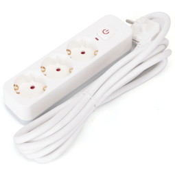 Aigostar regleta 3 enchufes, alargador 3m con interruptor, blanco