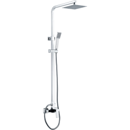 Valaz barra de ducha monomando cuadrada ajustable hasta 120cm cromada-20cm