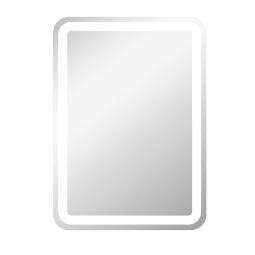 Espejo de baño 50x70x4 cm vidrio templado color gris Homcom, hogar - baño