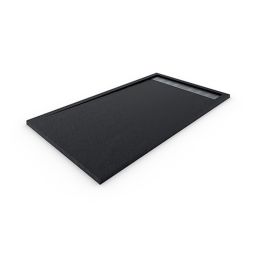 Plato de ducha resina con marco. Negro ral: 9005 80x140cm