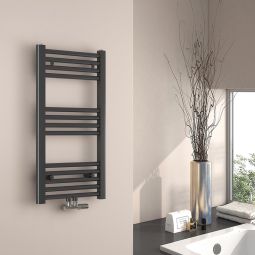 Emke radiador toallero agua caliente antracita 75x40cm conexión central