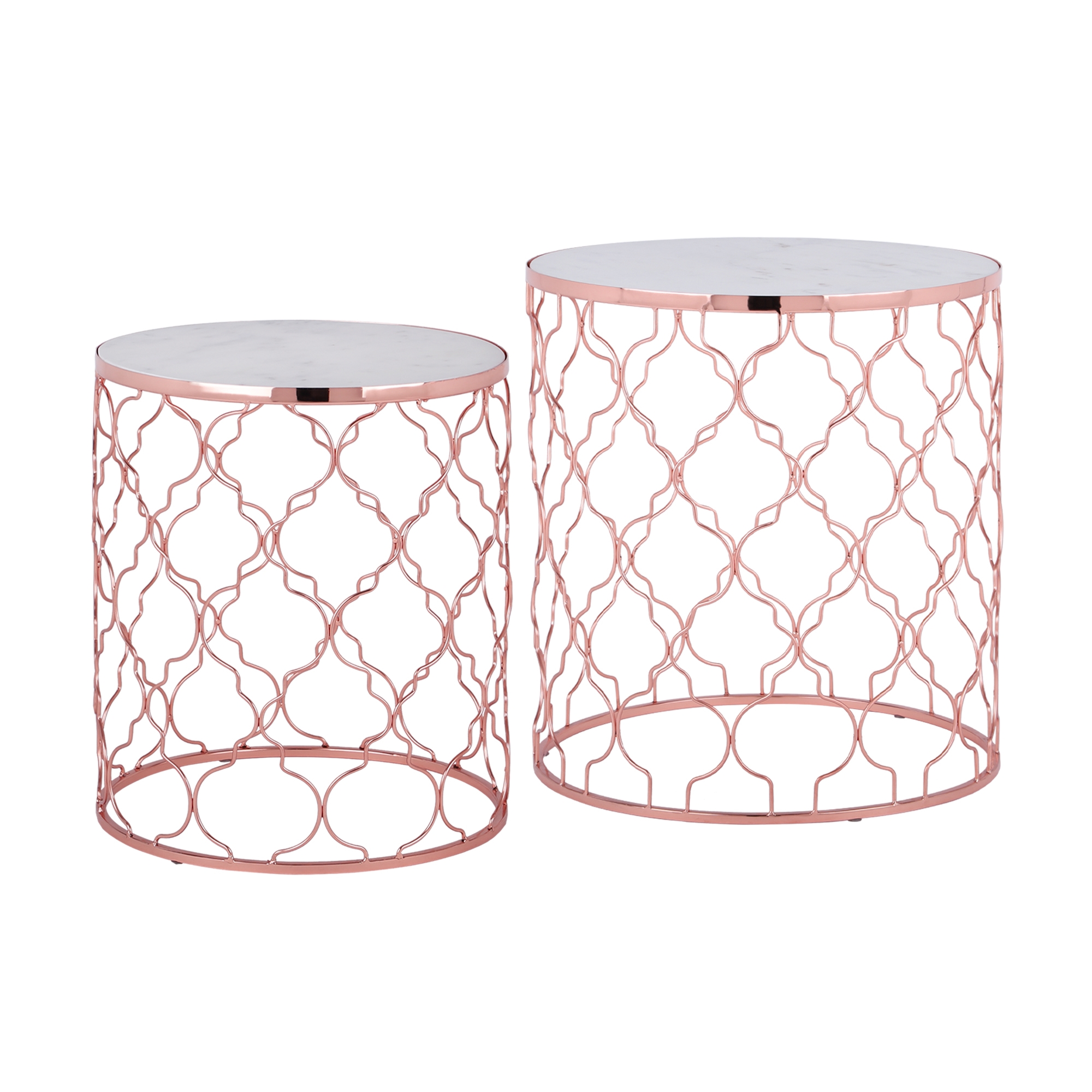 Mesa de centro con tapa de mármol 2x ø40 / ø45 cm womo-design
