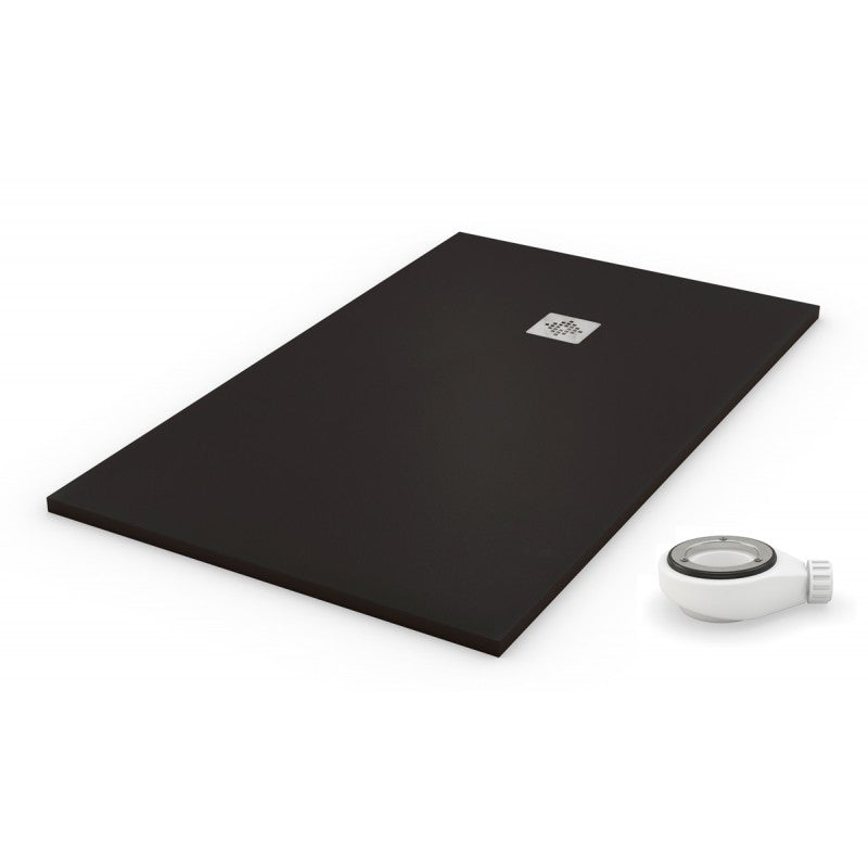 Plato de ducha natural negro - 70x140cm - resina con cargas minerales