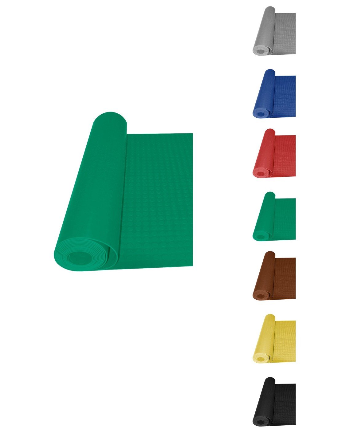 Rollo: 1x15 metros | verde | pavimento de círculos | suelo de caucho | col