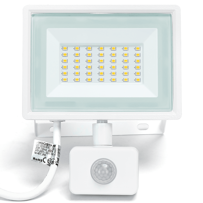 Aigostar 30w foco LED con sensor movimiento pir, 2510lm, ip65, 6500k
