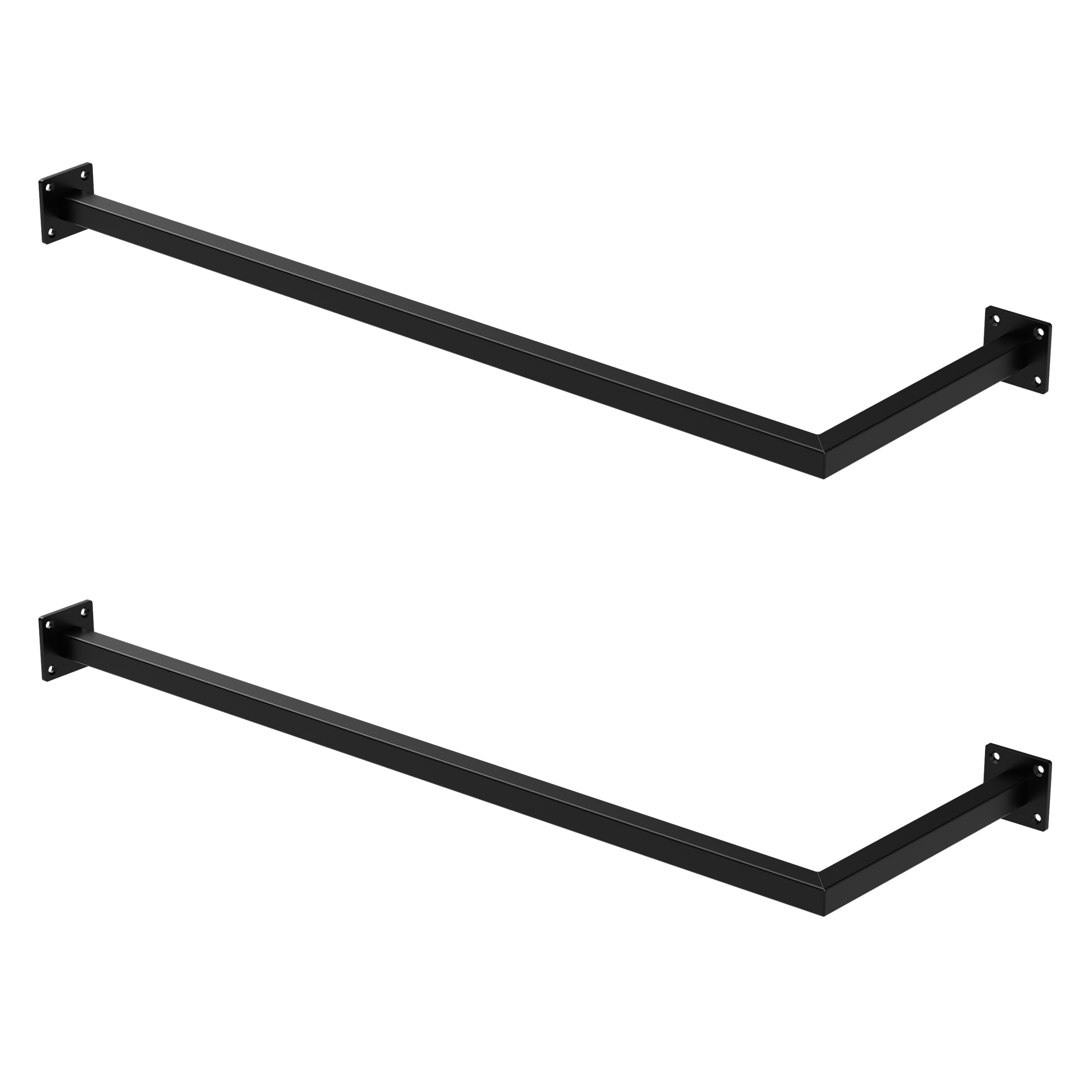 Set 2x percheros de pared para esquina 90 x 30 cm de acero inoxidable
