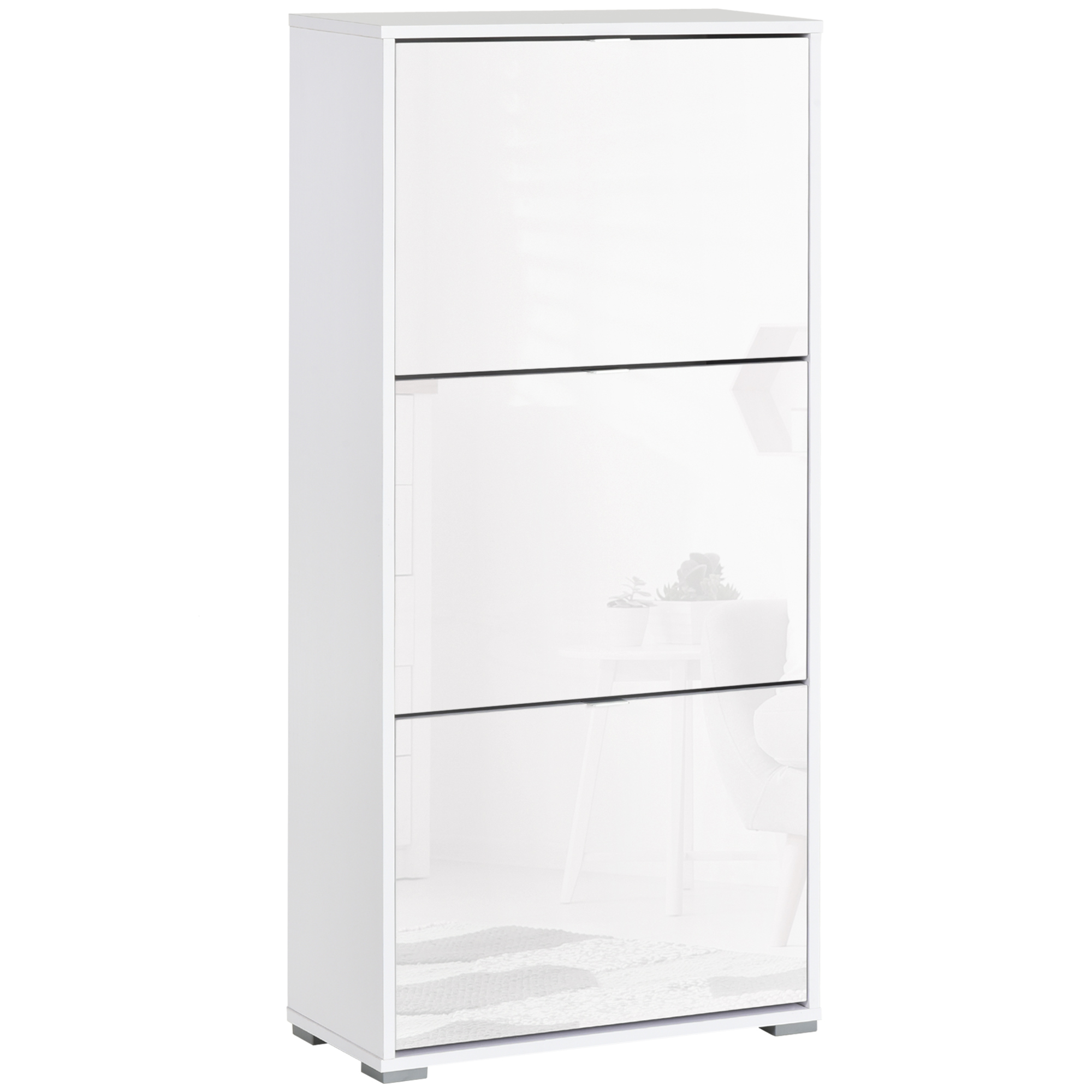 Armario de zapato 60x26x124 cm mdf y plásctico color blanco Homcom
