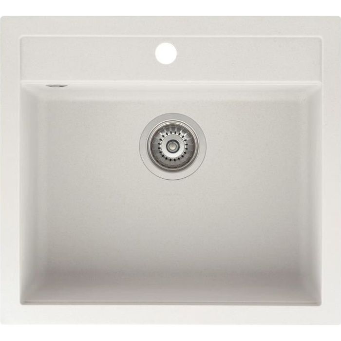 Fregadero - cuadrado sin escurridor blanco - 565 x 510 mm