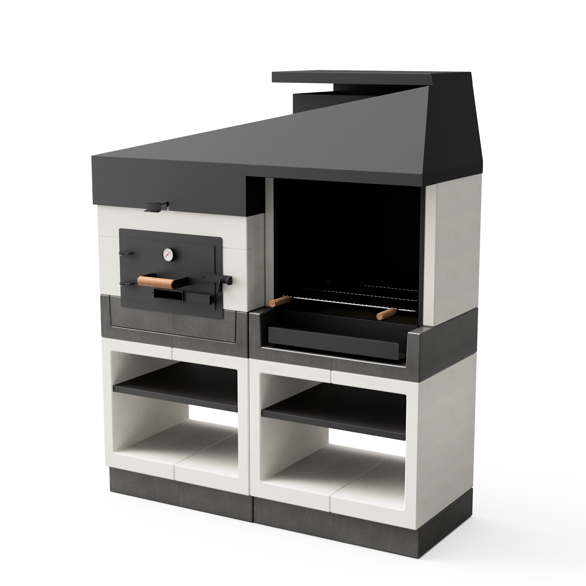 Tuozi - cocina exterior kitaway otte barbacoa + horno - 168 x 63 x 206 cm