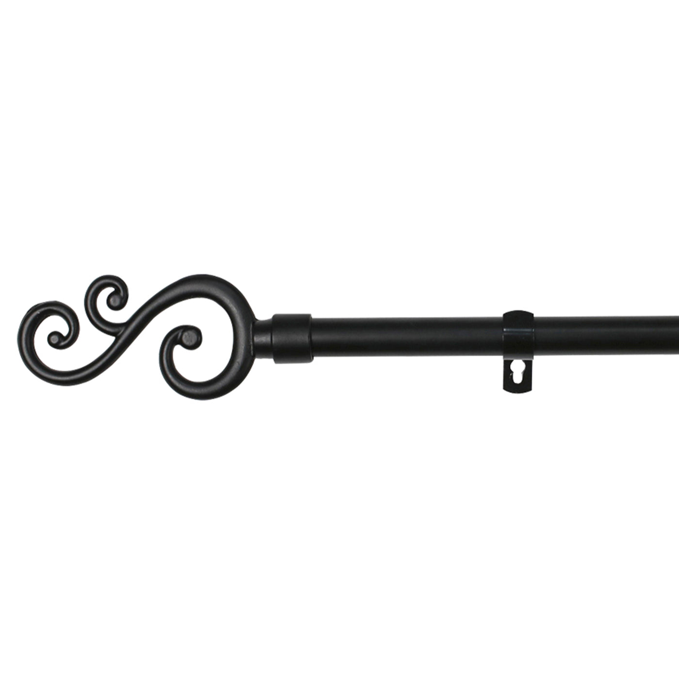 Barra de forja extensible y decorativa (negro, 120-210cm forma s)