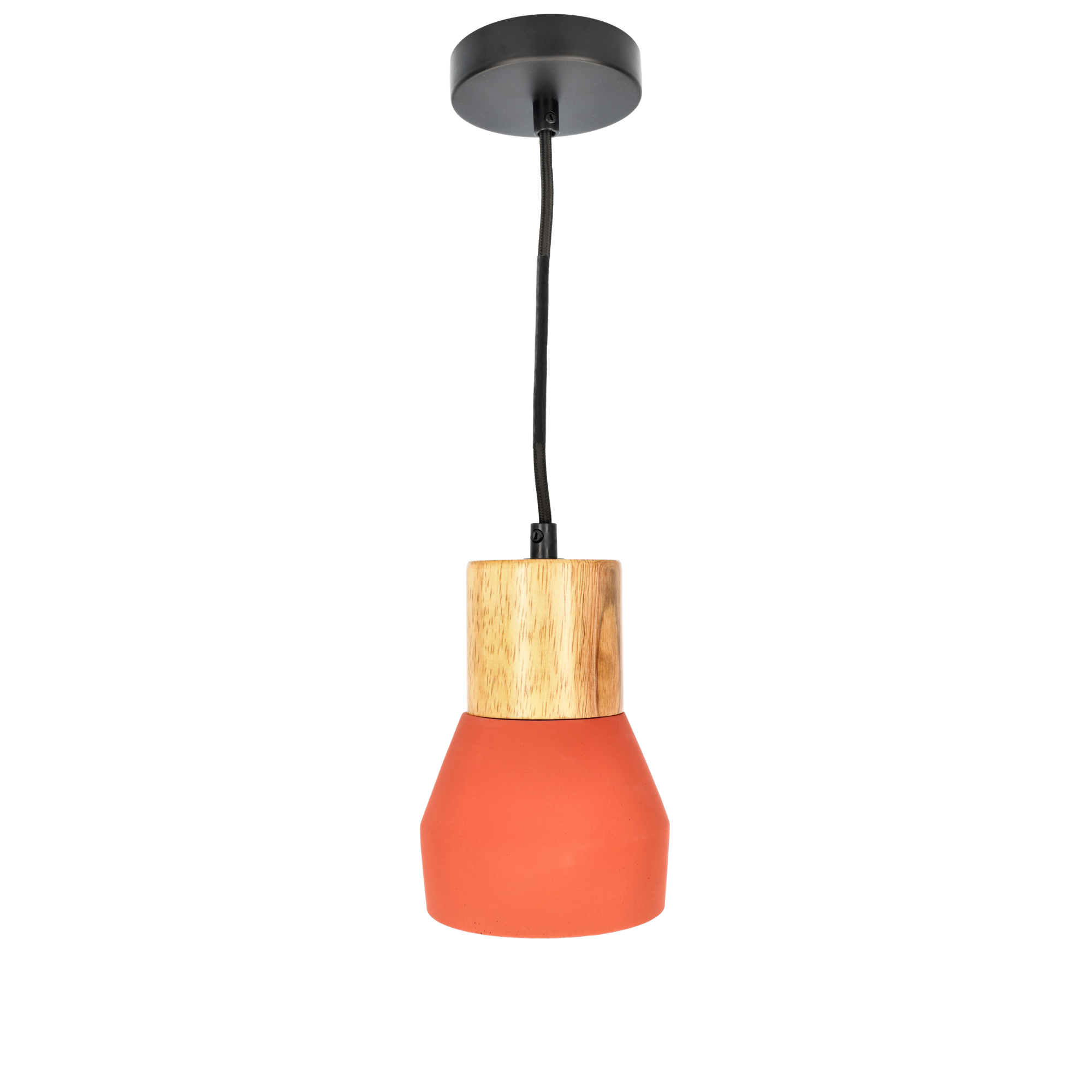 Lámpara coLGante de cemento rojo ø 15cm, cable 1,5m para bombilla E27