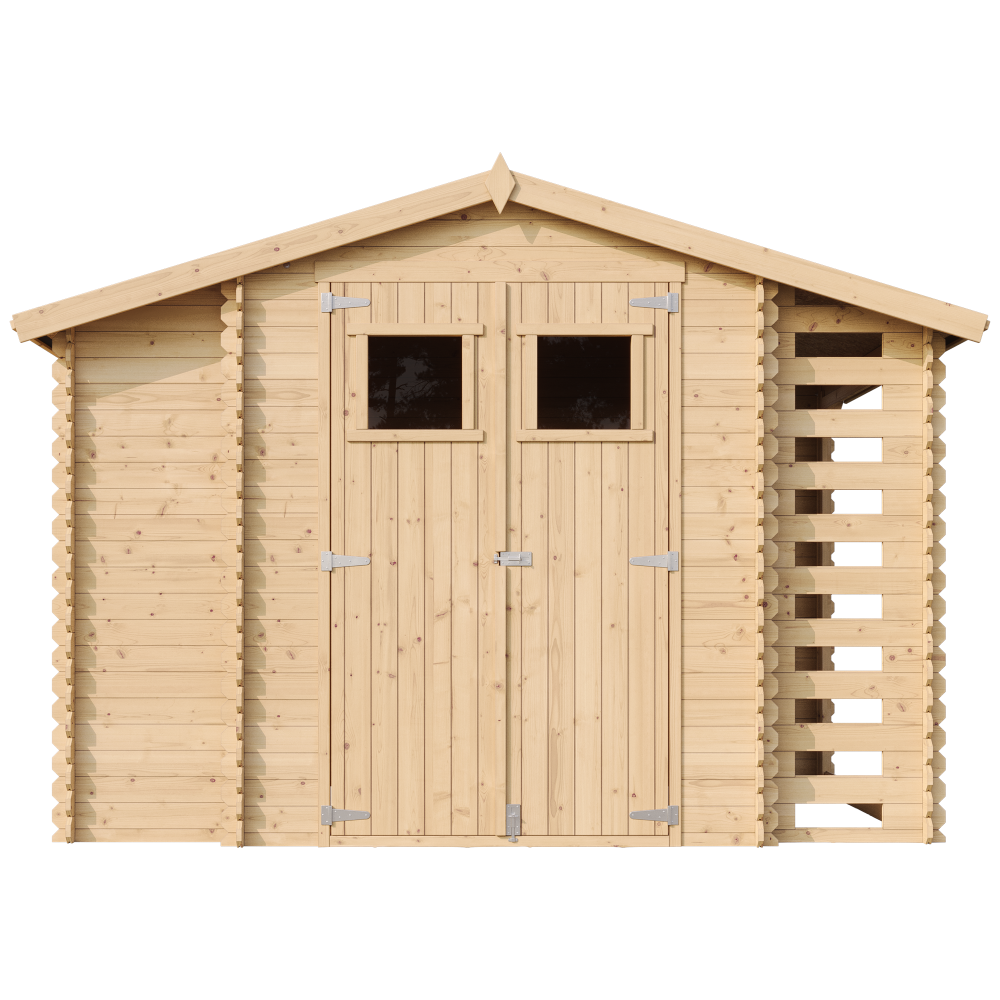 Timbela m389 caseta de madera con leñera y trastero - 3,53 + 0,94 + 0,94 m2