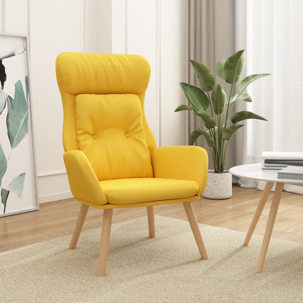 Sillón de relax de tela amarillo mostaza qweo5955
