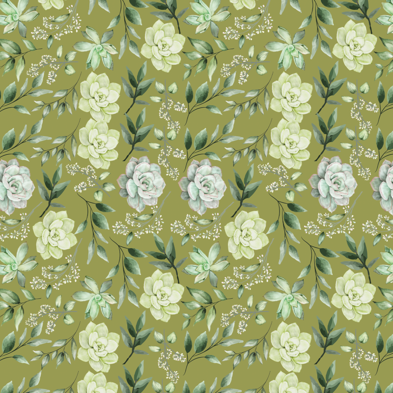 Papel pintado floral sucuelntas verdes 60cm por 250cm