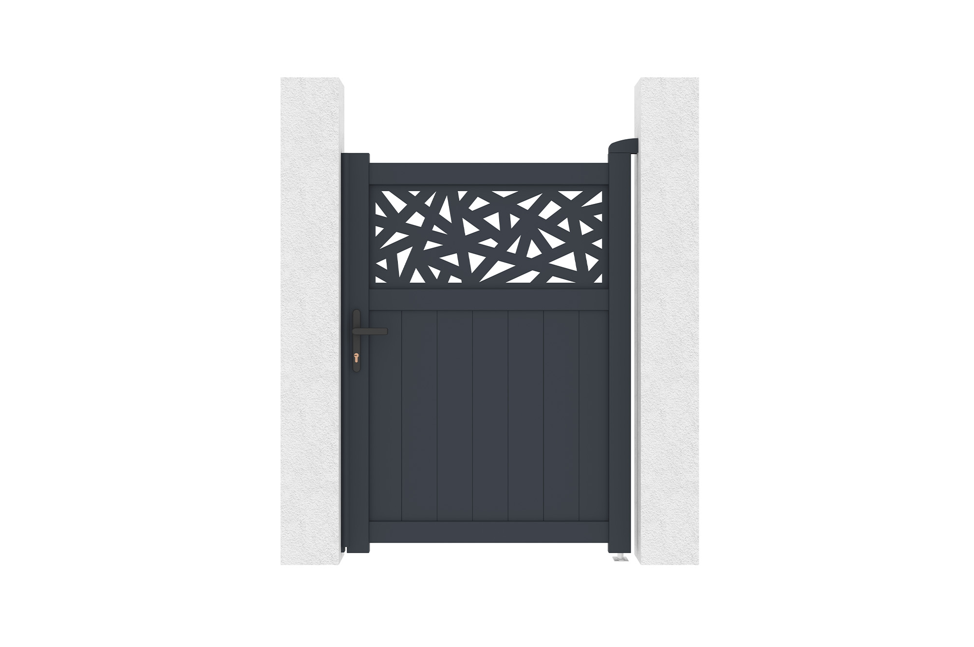 Puerta peatonal dolomite ruivo 1 m h140 aluminio gris