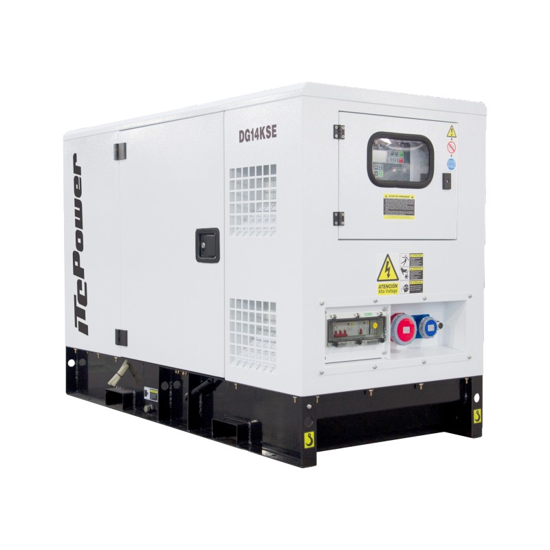 Dg14kse grupo electrógeno diésel insonorizado 14kvas (400v) itcpower