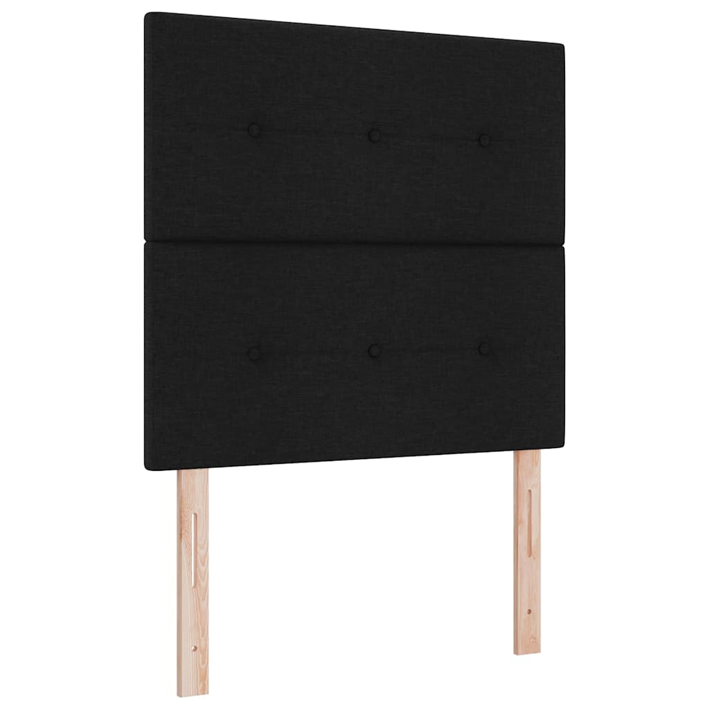 vidaXL cama tipo box spring con colchón negro 120 x 200 cm tela