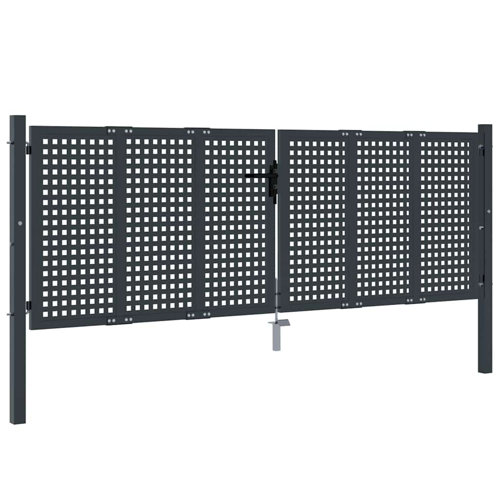 vidaXL puerta de jardín antracita 300x100 cm acero