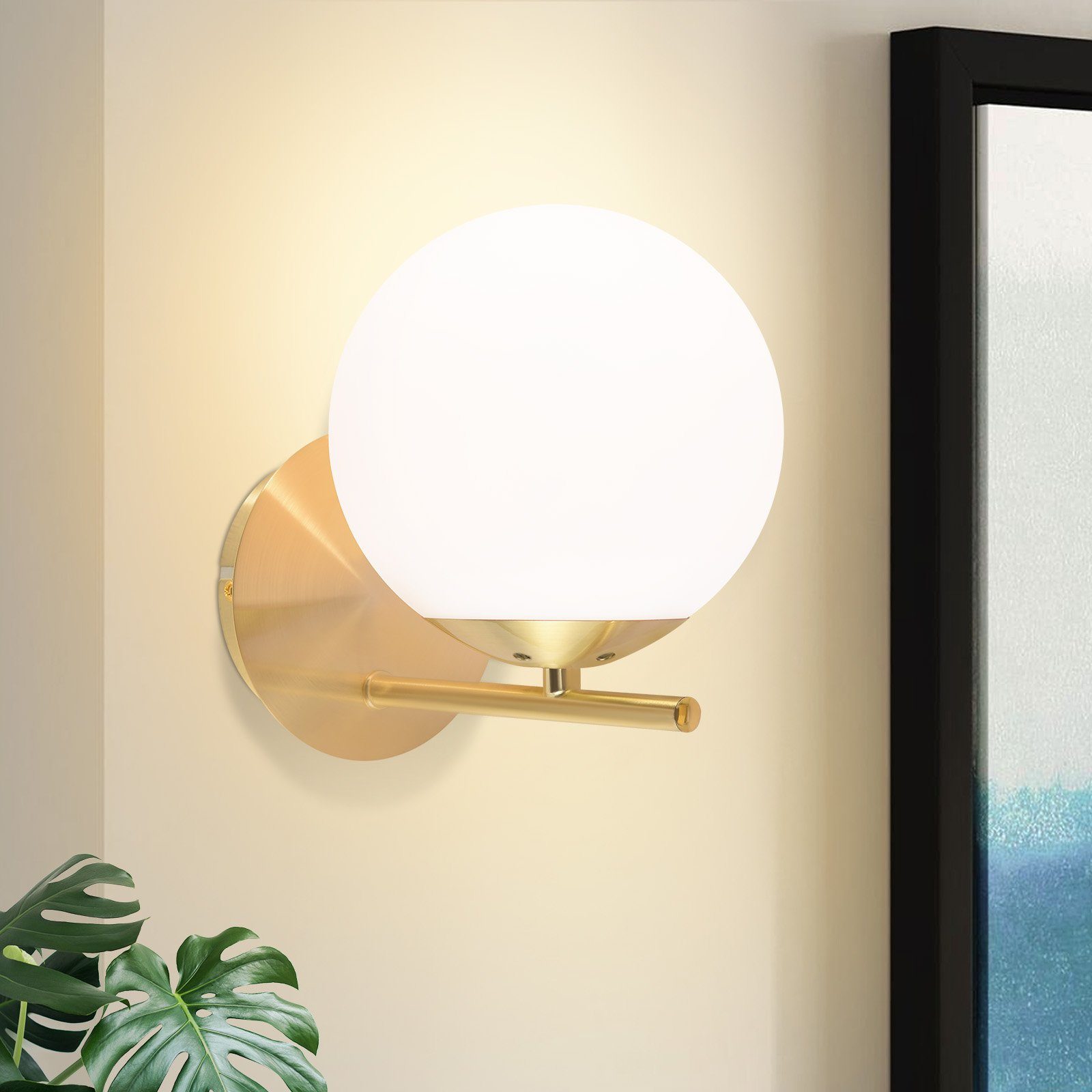 Nettlife aplique pared E27 blanco y dorado 20x12