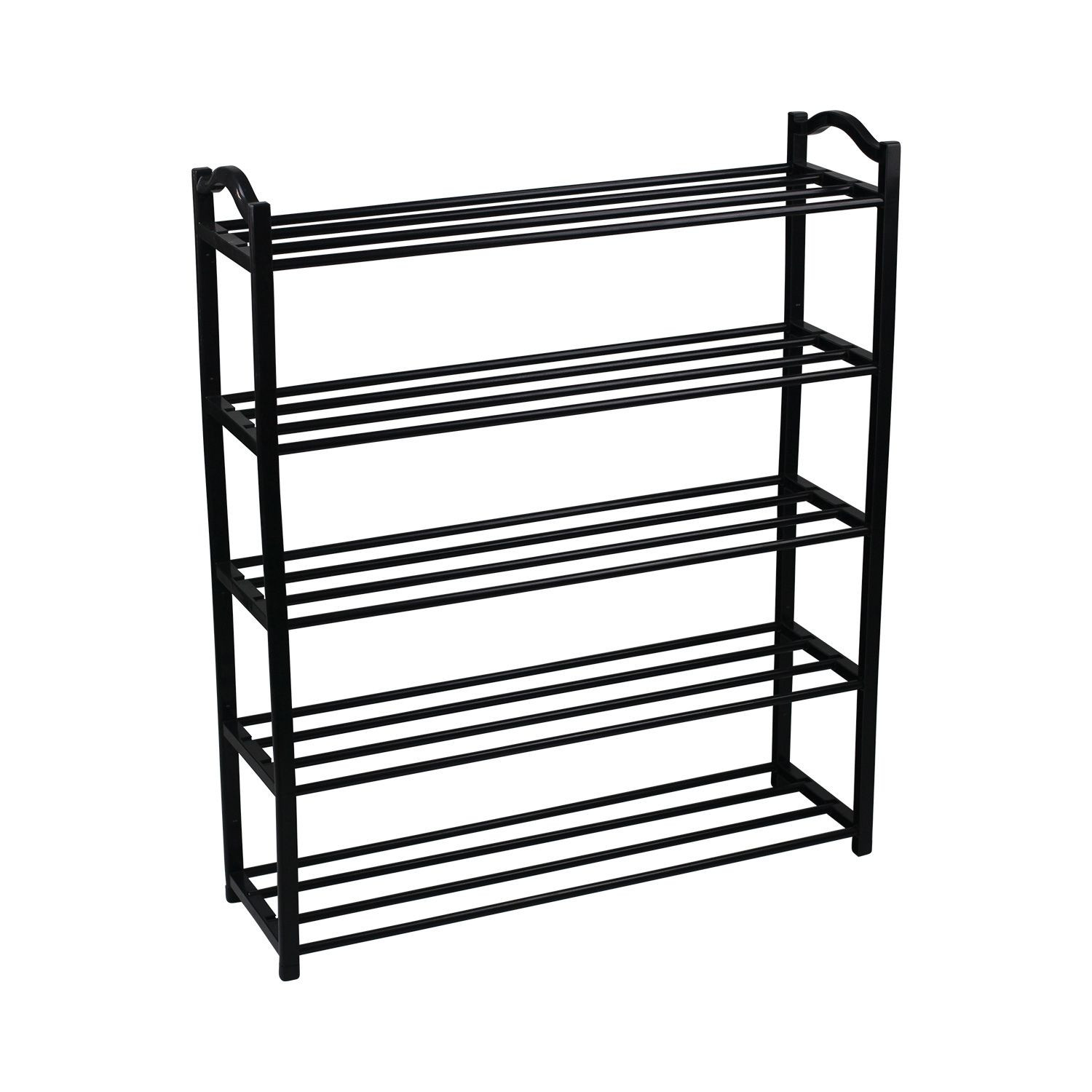 Estantería zapatero 5 baldas sir negro 63x20x79cm Thinia Home