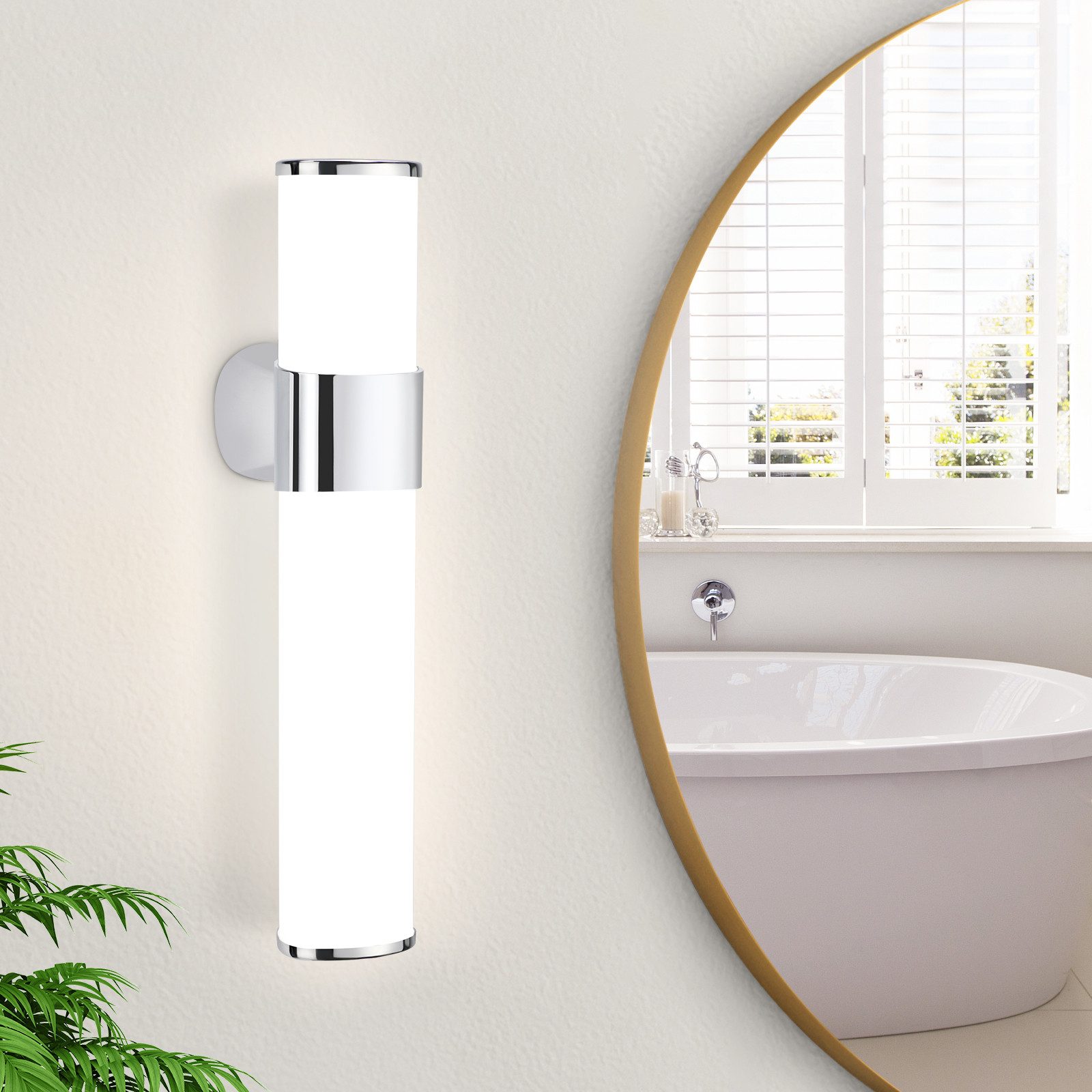 Nettlife lámpara de pared para baño LED plateado 35x12.8
