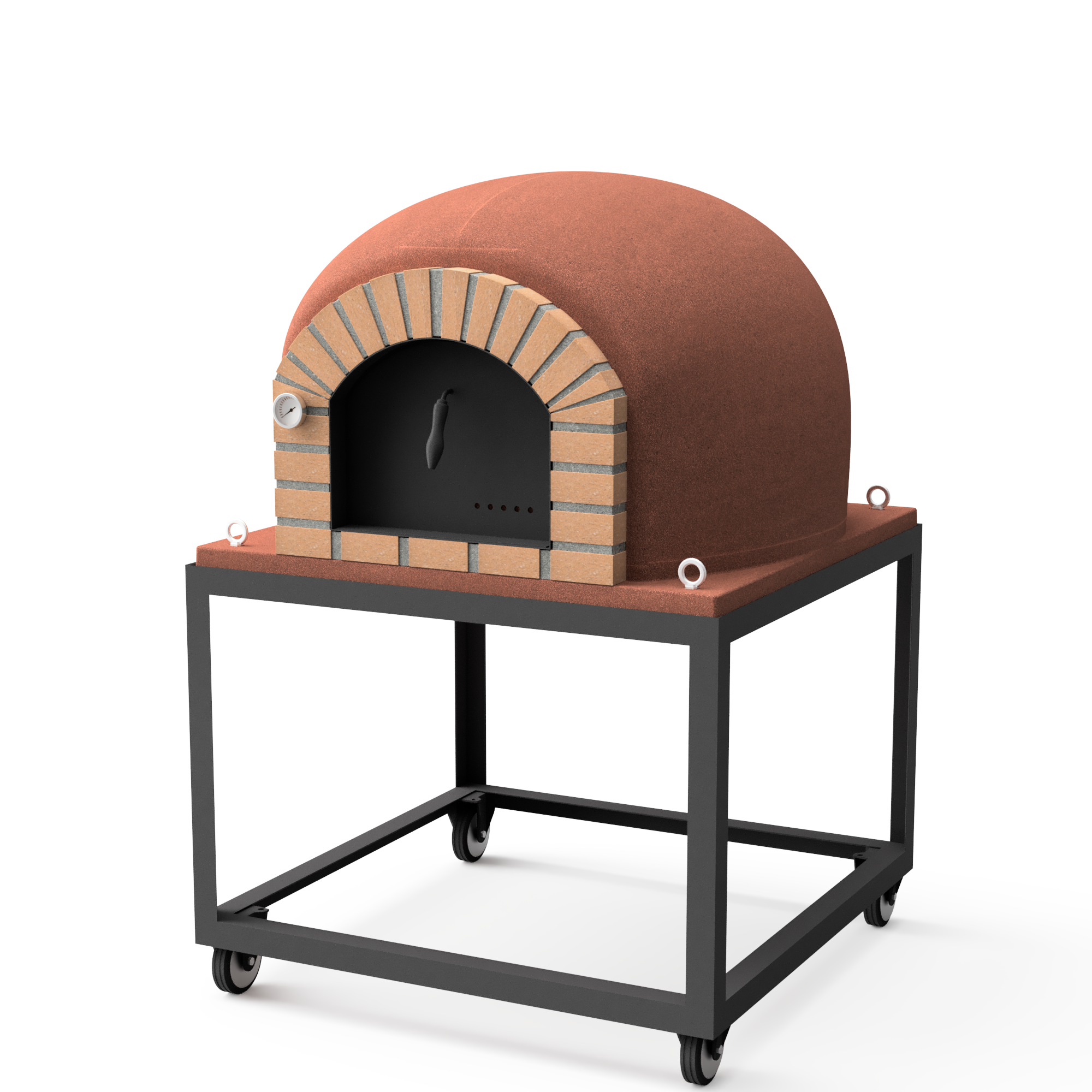 Horno de leña exterior de obra modelo stromboli burdeos - 120x120x165cm
