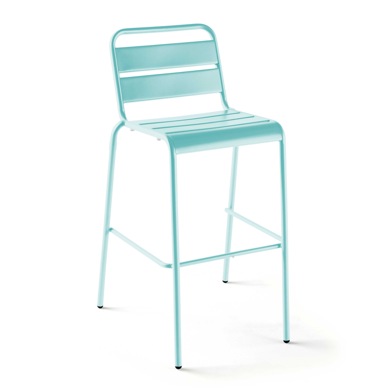 Oviala - silla alta de jardín de metal turquesa